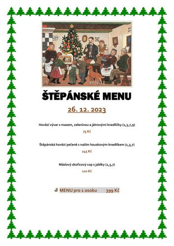 26.12. ŠTĚPÁNSKÉ MENU